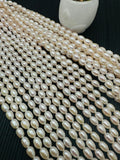 Freshwater Pearl Rice Beads - 7-8x10-11 mm size - 40 cm Length - Natural Freshwater Potato pearl - AAA Grade