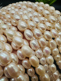 Freshwater Pearl Rice Beads - 7-8x10-11 mm size - 40 cm Length - Natural Freshwater Potato pearl - AAA Grade