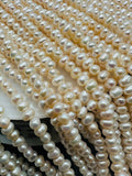 Freshwater Pearl Seed Beads 3x3.5 mm Size - Natural White Freshwater Potato Pearl Tiny Beads -  AAA Grade