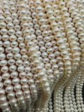 Freshwater Pearl Roundel Beads 5- 5.50 mm Size - Natural White Freshwater Pearl Potato  Beads -  AAA Grade