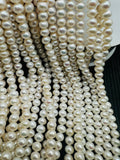 Freshwater Pearl Roundel Beads 5- 5.50 mm Size - Natural White Freshwater Pearl Potato Beads - AAA Grade