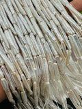 Freshwater White Pearl Stick Strand 22-25 x 5 mm Size -Biwa Stick Beads - Pearl Long Beads - AAA Grade