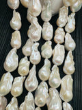 Freshwater Pearl Baroque Beads- Size 20-24 mm - Code #A1-  5A Quality - Length 40cm - Pearl Extra Big Size Baroque Beads