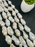 Freshwater Pearl Baroque Beads- Size 20-24 mm - Code #A3-  4A Quality - Length 40cm - Pearl Extra Big Size Baroque Beads