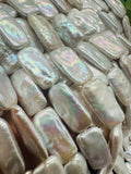 Freshwater Pearl Rectangle Beads- 20x10 mm Size -  Length 40 cm -  Top Quality AAA - Highly Polished