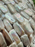 Freshwater Pearl Rectangle Beads- 20x10 mm Size - Length 40 cm - Top Quality AAA - Highly Polished