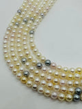 Akoya Pearl Round beads - 5.5 - 6 mm Size - AAAA Quality - 40cm Length - Origin Japan - Akoya Pearl Multi Color