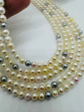 Akoya Pearl Round beads - 5.5 - 6 mm Size - AAAA Quality - 40cm Length - Origin Japan - Akoya Pearl Multi Color