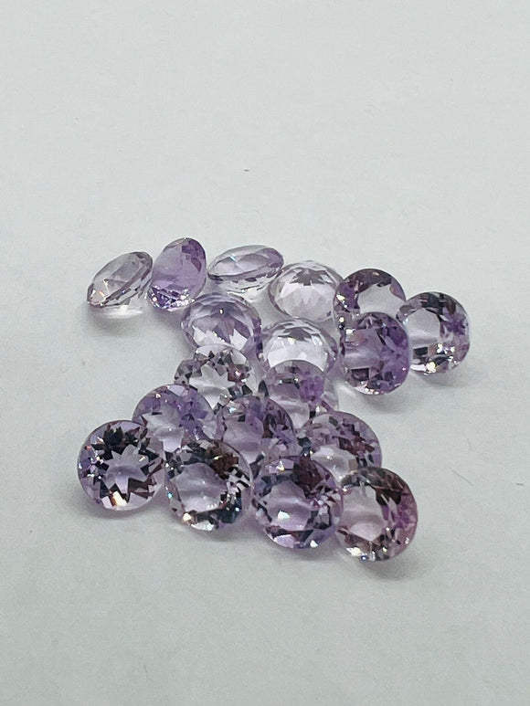 Pink Amethyst 8MM Round cut stone Pack of 4 Pc - Natural Amethyst loose Stones - Amethyst Faceted round shape