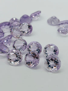 Pink Amethyst 12MM Round cut stone Pack of 2 Pc - Natural Amethyst loose Stones - Amethyst Faceted round shape