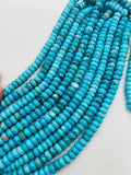 Turquoise Roundel Beads 10 mm Size - Top genuine Turquoise beads, Length 16" Grade AAA, Natural Gemstone from Sleeping beauty Mine