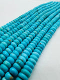 Turquoise Roundel Beads 8 mm Size - Top  genuine Turquoise beads, Length 16" Grade AAA,  Natural Gemstone from Sleeping beauty Mine