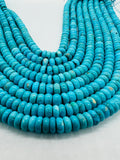 Turquoise Roundel Beads 8 mm Size - Top genuine Turquoise beads, Length 16" Grade AAA, Natural Gemstone from Sleeping beauty Mine