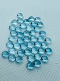 Sky Blue Topaz 5 mm Round Cabs, - Natural Blue Topaz Cabs - Gemstone cabochon , Pack of 4 pc