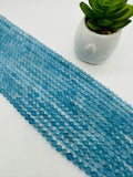 Aquamarine Round Beads 8MM mm Size - 5A Quality - Length 16 Inch- Code, Genuine Aquamarine, origin Brazil.