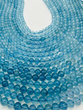 Aquamarine Round Beads - 6 mm Size - 5A Quality - Length 40 cm- Code #A1
