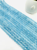 Aquamarine Round Beads - 6 mm Size - AAAA Quality - Length 40 cm- Code #A4