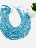 Aquamarine Round Beads - 6 mm Size - AAAA Quality - Length 40 cm- Code #A4