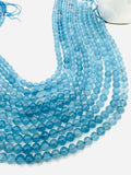 Aquamarine Round Beads - 6 mm Size - AAAA Quality - Length 40 cm- Code #A4