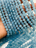 Aquamarine Round Beads - 6 mm Size - AAA Quality - Length 40 cm- Code #A6