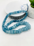 Aquamarine faceted Roundel • Code #A4 • Size 7.50 - 17 mm  • Length 18 Inch AAA Quality • Natural Aquamarine Beads