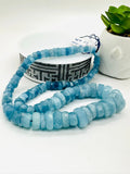 Aquamarine faceted Roundel • Code #A4 • Size 7.50 - 17 mm  • Length 18 Inch AAA Quality • Natural Aquamarine Beads