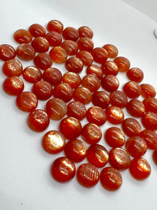 Sunstone Cabs 7 mm -Pack of 4 Pieces  -AAA Quality -Natural Sunstone Cabs