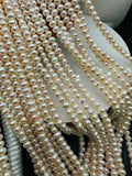 Freshwater Pearl Seed Beads 3.5x4 mm Size - Natural White Freshwater Pearl Potato Tiny Beads - AAA Grade