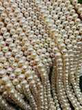 Freshwater Pearl Seed Beads 4.5- 5 mm Size - Natural White Freshwater Pearl Potato  Beads -  AAA Grade