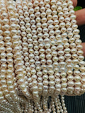 Freshwater Pearl Seed Beads 4.5- 5 mm Size - Natural White Freshwater Pearl Potato Beads - AAA Grade