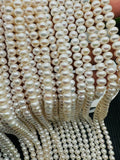 Freshwater Pearl Roundel Beads 5- 5.50 mm Size - Natural White Freshwater Pearl Potato Beads - AAA Grade
