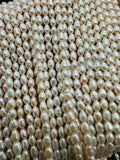 Freshwater Pearl Potato Beads 3x3.5 mm Size - Natural White Freshwater Pearl Rice Beads -  AAA Grade