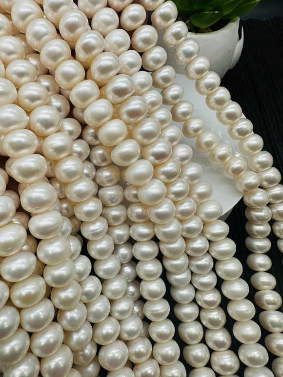 Freshwater Pearl Roundel 11-12 mm Size- Pearl Roundel Beads - AAA Grade - Length 40cm