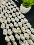 Freshwater Pearl Baroque Beads- Size 20-24 mm - Code #A2-  5A Quality - Length 40cm - Pearl Big Extra Size Baroque Beads