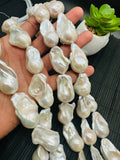 Freshwater Pearl Baroque Beads- Size 20-24 mm - Code #A3-  4A Quality - Length 40cm - Pearl Extra Big Size Baroque Beads