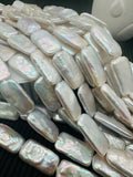 Freshwater Pearl Rectangle Beads- 20x10 mm Size - Length 40 cm - Top Quality AAA - Highly Polished