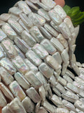 Freshwater Pearl Rectangle Beads- 20x10 mm Size - Length 40 cm - Top Quality AAA - Highly Polished