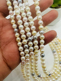 Akoya Pearl Round beads - 5.5 - 6 mm Size - AAAA Quality - 40cm Length - Origin Japan - Akoya Pearl Multi Color