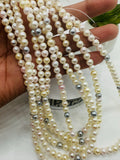 Akoya Pearl Round beads - 5.5 - 6 mm Size - AAAA Quality - 40cm Length - Origin Japan - Akoya Pearl Multi Color