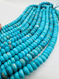 Turquoise Roundel Beads 10 mm Size - Top genuine Turquoise beads, Length 16" Grade AAA, Natural Gemstone from Sleeping beauty Mine