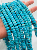 Turquoise Roundel Beads 10 mm Size - Top genuine Turquoise beads, Length 16" Grade AAA, Natural Gemstone from Sleeping beauty Mine
