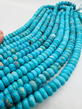 Turquoise Roundel Beads 10 mm Size - Top genuine Turquoise beads, Length 16" Grade AAA, Natural Gemstone from Sleeping beauty Mine