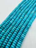 Turquoise Roundel Beads 8 mm Size - Top genuine Turquoise beads, Length 16" Grade AAA, Natural Gemstone from Sleeping beauty Mine