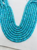 Turquoise Roundel Beads 8 mm Size - Top genuine Turquoise beads, Length 16" Grade AAA, Natural Gemstone from Sleeping beauty Mine