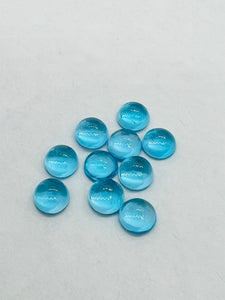 Swiss Blue Topaz 8MM Round cabs - Pack of 1 Pcs  - Swiss Blue Topaz cabs - Loose Stone - Natural Swiss Blue Topaz loose stone