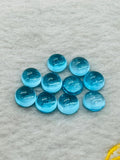 Swiss Blue Topaz 8MM Round cabs - Pack of 1 Pcs  - Swiss Blue Topaz cabs - Loose Stone - Natural Swiss Blue Topaz loose stone