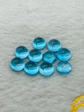 Swiss Blue Topaz 8MM Round cabs - Pack of 1 Pcs  - Swiss Blue Topaz cabs - Loose Stone - Natural Swiss Blue Topaz loose stone