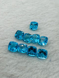 Swiss Blue Topaz 8MM cushion cut - Pack of 1 Pcs  - Swiss Blue Topaz Cut - Loose Stone - Natural Swiss Blue Topaz loose stone