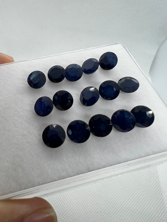 8MM Blue Sapphire Faceted cabs -Pack of 1 Pcs -AAA Quality Sapphire cabs • Heated Blue Sapphire • Sapphire Cut