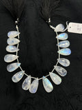 Moonstone Faceted Pear briolette , , Size 11-12X 20-22 MM  Good quality , Faceted pear shape weight-30GM , length 10 Inch, code #5